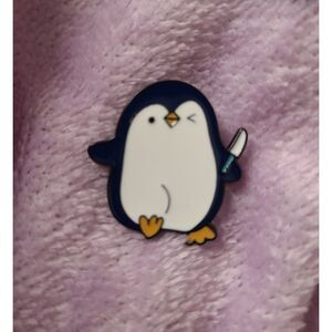 Chubby Penguin Enamel Pin Holding Knife Cutecore Kawaii Anime Spy X Family Gift
